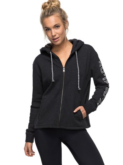 roxy, Толстовка на молнии Endless Barrel A, BLACK HEATHER (kvjh) Endless Barrel A - Zip-Up Hoodie for Women ERJFT03626