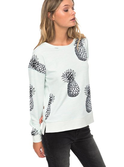 roxy, Свитшот Puerto Adventure, BLUE LIGHT BIG PINEAPPLE (bek9) Puerto Adventure - Sweatshirt for Women ERJFT03698