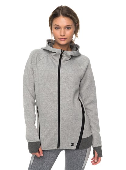 roxy, Толстовка на молнии Duel Au Soleil, HERITAGE HEATHER (sgrh) Duel Au Soleil - Technical Zip-Up Hoodie for Women ERJFT03717