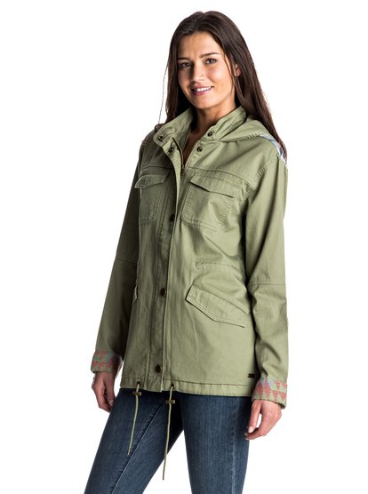 roxy, Куртка с вышивкой Sultanis, OIL GREEN (gld0) Sultanis - Embroidered Cotton Jacket ERJJK03170