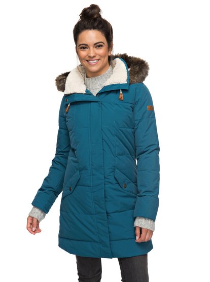 roxy, Куртка Ellie 5K, INK BLUE (bsf0) Ellie 5K - Waterproof Longline Hooded Jacket for Women ERJJK03186