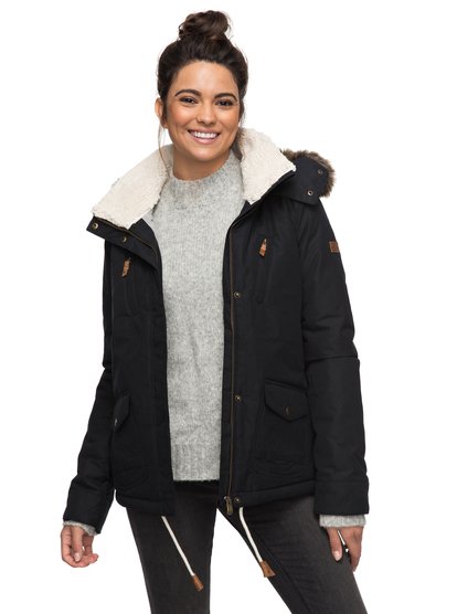 roxy, Куртка Darcy 5K, TRUE BLACK (kvj0) Darcy 5K - Waterproof Hooded Jacket for Women ERJJK03188