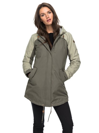 roxy, Парка Moonlight Dance 3K, DUSTY OLIVE (gpb0) Moonlight Dance 3K - Waterproof Longline Parka for Women ERJJK03193