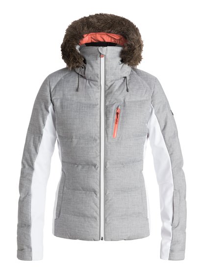 roxy, Утепленная сноубордическая куртка Snowstorm, MID HEATHER GREY (sla0) Snowstorm - Insulator Snow Jacket ERJTJ03061