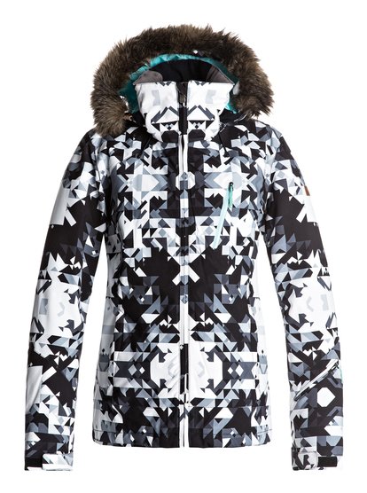 roxy, Сноубордическая куртка Jet Ski Premium, BRIGHT WHITE_GEODECO (wbb5) Jet Ski Premium - Snow Jacket for Women ERJTJ03110