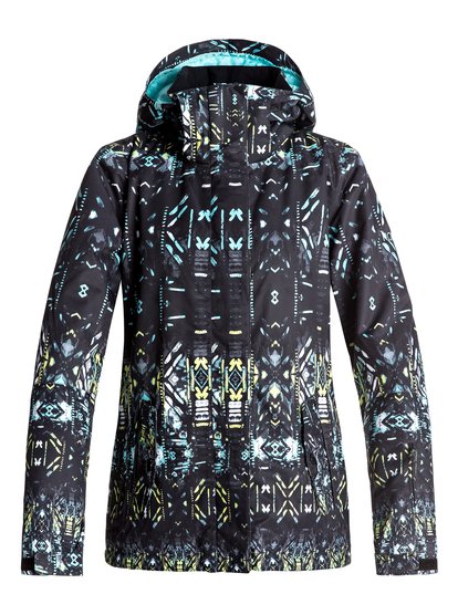 roxy, Сноубордическая куртка ROXY Jetty, TRUE BLACK_HAVELI IKAT (kvj8) ROXY Jetty - Snow Jacket for Women ERJTJ03125