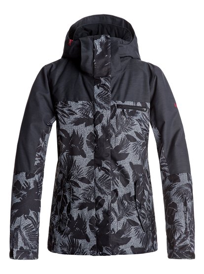 roxy, Сноубордическая куртка ROXY Jetty, TRUE BLACK_FLORAL HERRINGBONE (kvj6) ROXY Jetty - Snow Jacket for Women ERJTJ03132