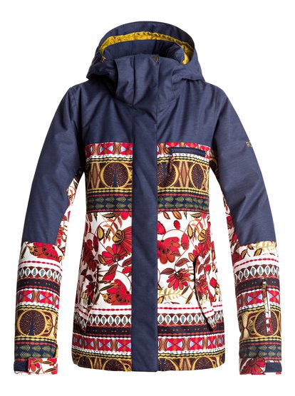 roxy, Сноубордическая куртка Torah Bright ROXY Jetty, ROOIBOS TEA_BOTANIC STRIPES (rzb6) Torah Bright ROXY Jetty - Snow Jacket for Women ERJTJ03144