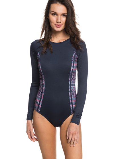 roxy, Купальник с длинным рукавом Aloha ROXY, CHINA BLUE NEW MAIDEN SWIM (bnd5) Aloha ROXY - Long Sleeve One-Piece Swimsuit for Women ERJWR03205