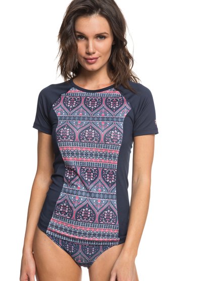 roxy, Гидрофутболка с коротким рукавом Dream Sea C/L Swim UPF 50, CHINA BLUE NEW MAIDEN SWIM (bnd5) Dream Sea C/L Swim - Short Sleeve UPF 50 Rash Vest ERJWR03208