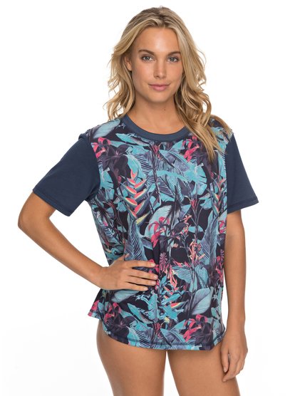 roxy, Гидрофутболка Surf UPF 50, DRESS BLUES FANTASTIC GARDEN S (btk6) Surf - Short Sleeve UPF 50 Surf T-Shirt ERJWR03212