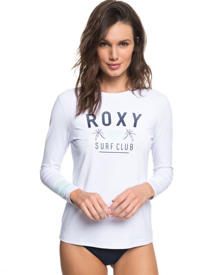 roxy, Гидрофутболка с длинным рукавом Enjoy Waves Loose Fit UPF 50, WHITE (wbb0) Enjoy Waves - Long Sleeve UPF 50 Rash Vest for Women ERJWR03223