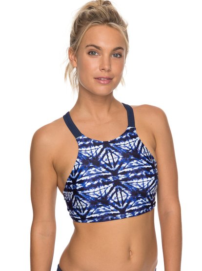 roxy, Лиф ROXY Fitness, DRESS BLUES GEOMETRIC FEELING (btk8) ROXY Fitness - Bikini Top for Women ERJX303623