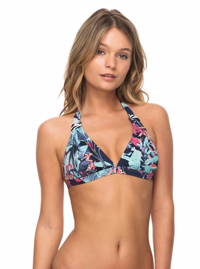roxy, Лиф ROXY Essentials, DRESS BLUES FANTASTIC GARDEN S (btk6) ROXY Essentials - Halter Bikini Top for Women ERJX303653