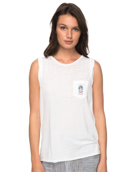 roxy, Футболка без рукавов Time For Another Day A, MARSHMALLOW (wbt0) Time For Another Day A - Sleeveless T-Shirt ERJZT04156