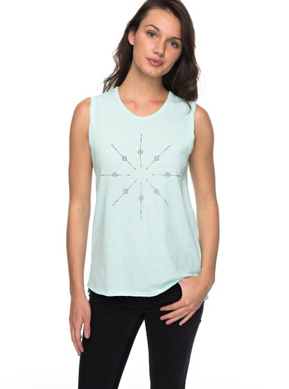 roxy, Футболка без рукавов Time For An Other Year, BLUE LIGHT (bek0) Time For An Other Year - Sleeveless T-Shirt ERJZT04184