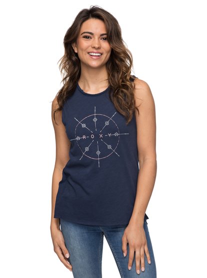 roxy, Футболка без рукавов Time For An Other Year, DRESS BLUES (btk0) Time For An Other Year - Sleeveless T-Shirt ERJZT04184