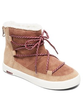 roxy, Jo - Bottines doublées en fausse fourrure pour Fille, BROWN (brn) Jo - Faux-Fur Lined Boots for Girls ARGS700010