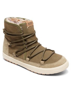 roxy, Darwin - Bottines doublées en fausse fourrure pour Femme, MILITARY (mil) Darwin - Faux-Fur Lined Boots for Women ARJB300017