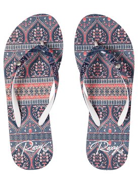 roxy, Сланцы Portofino, BLUE PRINT (buf) Portofino - Flip-Flops for Women ARJL100668