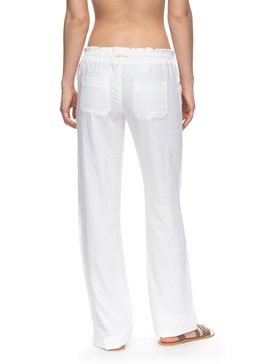 roxy, Oceanside Beach Pants, SEA SALT (wbb0) Oceanside - Flared Linen Trousers ARJNP03006
