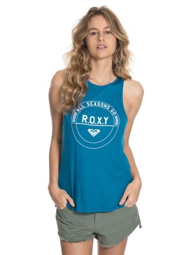 roxy, Regata Feminina com Estampa Frontal Roxy, AZUL (azu) RX REGATA JUNGLE BOGIE BR73731588