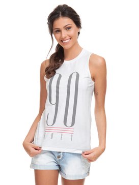 roxy, Regata Feminina com Cavas Amplas e Estampa Frontal Roxy, SNOW WHITE* (snw) RX REGATA SUPER STAR BR73731596