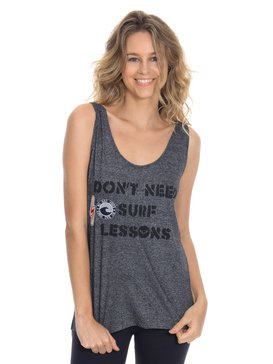roxy, Regata Feminina com Abertura Lateral e Estampa Frontal Roxy, PRETO* (prt) RX REGATA MIX WAVES BR73731613