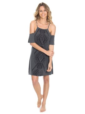 roxy, Vestido Feminino Ombros Vazados e Estampa Frontal Roxy, PRETO * (prt) RX VESTIDO IKAT DIAMOND BR73811529