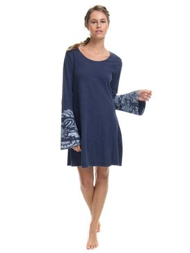 roxy, Vestido Manga Longa Flare Part Bann Roxy, MARINHO (mar) RX VESTIDO PART BANN BR73811543