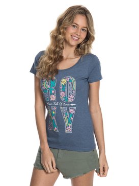 roxy, Camiseta Feminina Manga Curta e Estampa Frontal Roxy, AZUL STONE* (301) RX CAMISETA SILK STAR FLOWER BR73871459