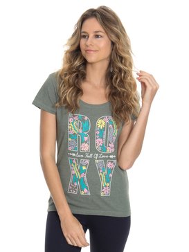 roxy, Camiseta Feminina Manga Curta e Estampa Frontal Roxy, VERDE OLIVE (vrd) RX CAMISETA SILK STAR FLOWER BR73871459