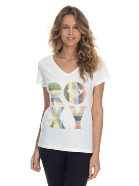 roxy, Camiseta Feminina Manga Curta e Estampa Frontal Roxy, SNOW WHITE* (snw) RX CAMISETA SILK RETRO GOLDS BR73871461