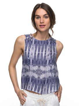 roxy, Blusa Feminina Sem Manga Estampada Roxy, DRESS BLUES CHIEF PRADO* (btk7) RX BLUSA ESP M/C SPRING TO COME IMP BR73891354