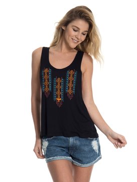 roxy, Regata Feminina Bordada Roxy, PRETO * (prt) RX CAMISETA ESPECIAL BALI DAYS BR73891364