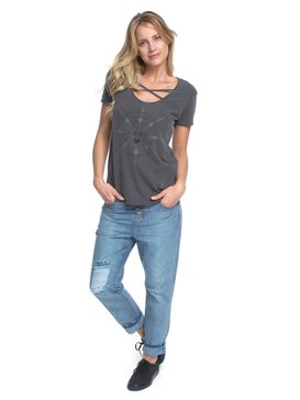 roxy, Camiseta Manga Curta com Strappy Helm Roxy, PRETO* (prt) RX CAM VINTAGE M/C HELM BR73911243