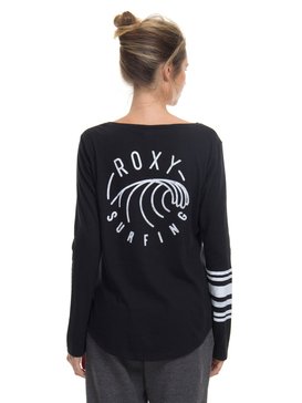 roxy, Camiseta Manga Longa em Malha Especial Surfing Roxy, PRETO* (prt) RX CAM VINTAGE M/L SURFING BR73931088