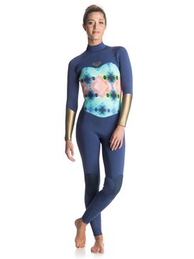 roxy, Wetsuit Long John 3/2mm Pop Surf Vedado c/ Zíper nas Costas ROXY, BLUE DEPTHS (bta0) RX LONG 3/2 POPSURF M/L BZ GBS IMP BR79020116