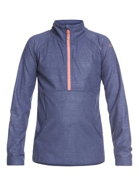 roxy, Cascade - Funktions-Fleece mit Halbreißverschluss für Mädchen 8-16, CROWN BLUE_INDIE STRIPES EMBOS (bqy7) Cascade - Technical Half-Zip Fleece for Girls 8-16 ERGFT03269