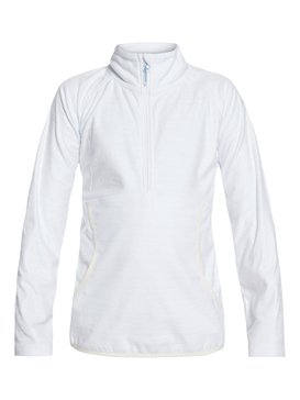 roxy, Cascade - Funktions-Fleece mit Halbreißverschluss für Mädchen 8-16, BRIGHT WHITE_INDIE STRIPES EMB (wbb5) Cascade - Technical Half-Zip Fleece for Girls 8-16 ERGFT03269