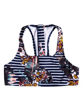 roxy, Keep In Flow - Brassière de sport pour Fille 8-16 ans, MEDIEVAL BLUE BOARDWALK (bte6) Keep In Flow - Sports Bra for Girls 8-16 ERGKT03091