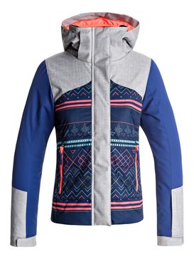 roxy, Flicker - Veste de snow, SODALITE BLUE_ASTA FAIRISLE (byb9) Flicker - Snow Jacket ERGTJ03035