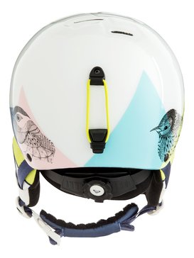 roxy, Happyland - Casque de snowboard/ski pour Fille 8-16 ans, BRIGHT WHITE_ALSKA BIRD (wbb6) Happyland - Snowboard/Ski Helmet for Girls 8-16 ERGTL03010