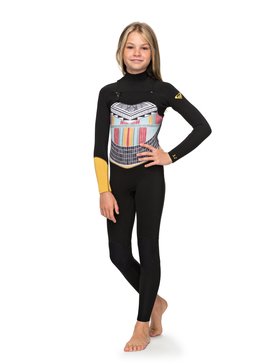 roxy, 3/2mm Pop Surf - Traje de surf con cremallera en el pecho, BLACK (kvj0) 3/2mm Pop Surf - Chest Zip Wetsuit ERGW103019