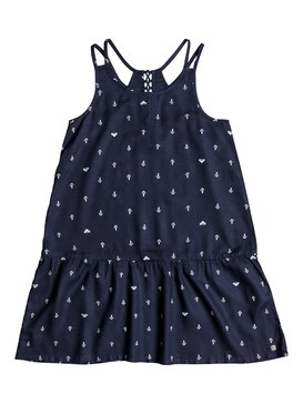 roxy, Moments Of Time - Robe à bretelles pour Fille 8-16 ans, DRESS BLUES WATERCOLOR ANCHOR (btk7) Moments Of Time - Strappy Dress for Girls 8-16 ERGWD03041