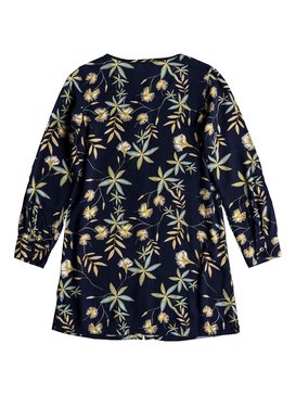 roxy, Sun Is Shining - Langärmliges Kleid mit Knöpfen vorne für Mädchen 8-16, DRESS BLUES BIRDS FLOWER YOUTH (xwby) Sun Is Shining - Long Sleeve Button Front Dress for Girls 8-16 ERGWD03062