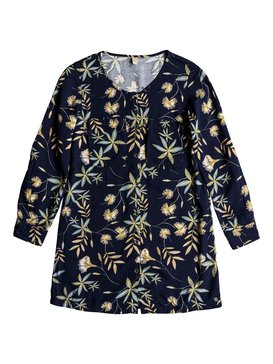roxy, Sun Is Shining - Long Sleeve Button Front Dress, DRESS BLUES BIRDS FLOWER YOUTH (xwby) Sun Is Shining - Long Sleeve Button Front Dress ERGWD03062