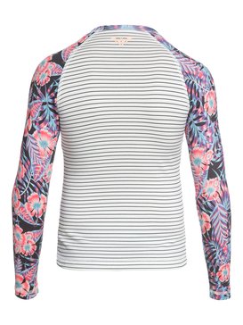 roxy, Гидрофутболка с длинным рукавом Sunset Only UPF 50, MARSHMALLOW BASIC STRIPE 2 (wbt1) Sunset Only - Zipped Long Sleeve UPF 50 Rash Vest ERGWR03076