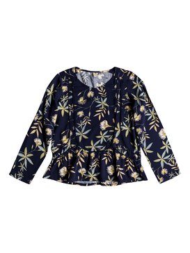 roxy, I Got Lives - T shirt manches longues col V pour Fille 8-16 ans, DRESS BLUES BIRDS FLOWER YOUTH (xwby) I Got Lives - Long Sleeve Top for Girls 8-16 ERGWT03040