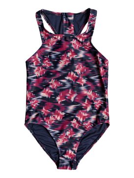 roxy, Tropi Sporty - Maillot de bain une pièce pour Fille 8-16 ans, DRESS BLUES NEON WATERFALL (mlj1) Tropi Sporty - One-Piece Swimsuit for Girls 8-16 ERGX103030